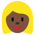 👱🏿‍♀️ woman: dark skin tone, blond hair display on Twitter